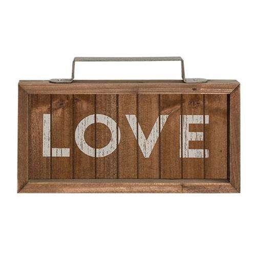 Rustic Love Slatted Wood Sign with Handle - Perfect for Farmhouse Decor, Weddings & Home Wall Art