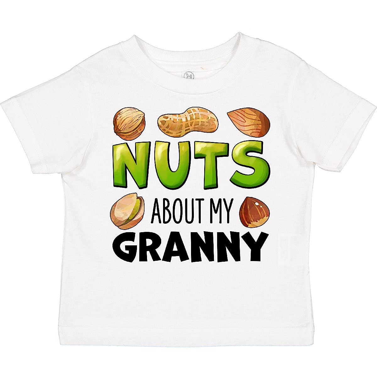 Funny Nuts About My Granny Toddler T-Shirt - Cute Peanut Almond Pistachio Graphic Tee for Kids | Perfect for Family Reunions & Grandparents Day Gifts