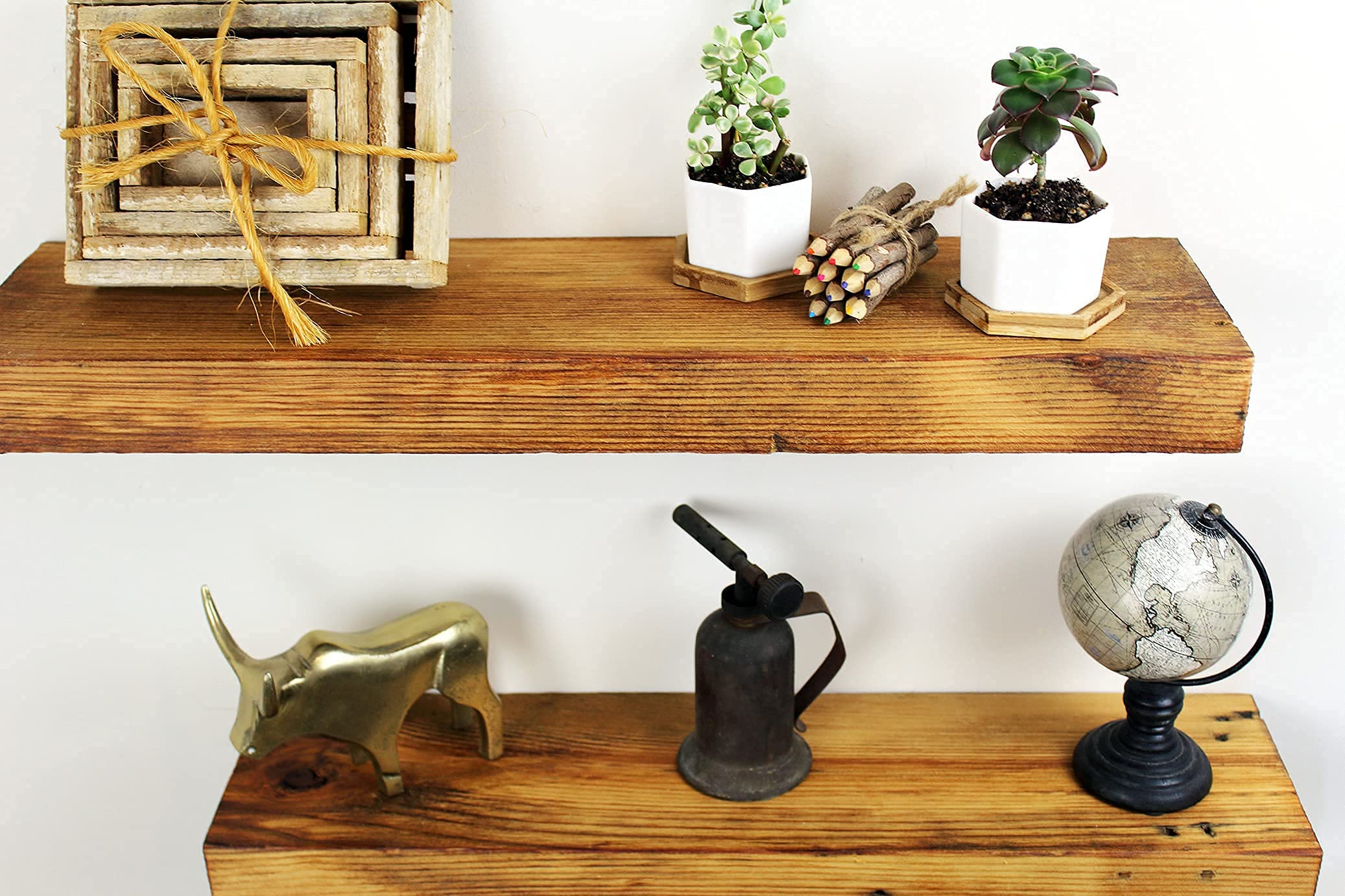 Reclaimed Wood Wall Shelves Set of 2 - 24
