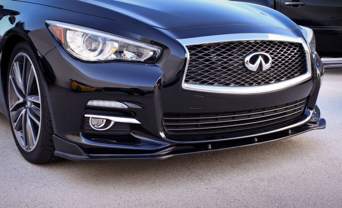 2014-2017 Infiniti Q50 Premium Front Bumper Lip Splitter - Unfinished Style KB11226UF - Enhance Your Car's Sporty Look for Street Racing & Custom Builds