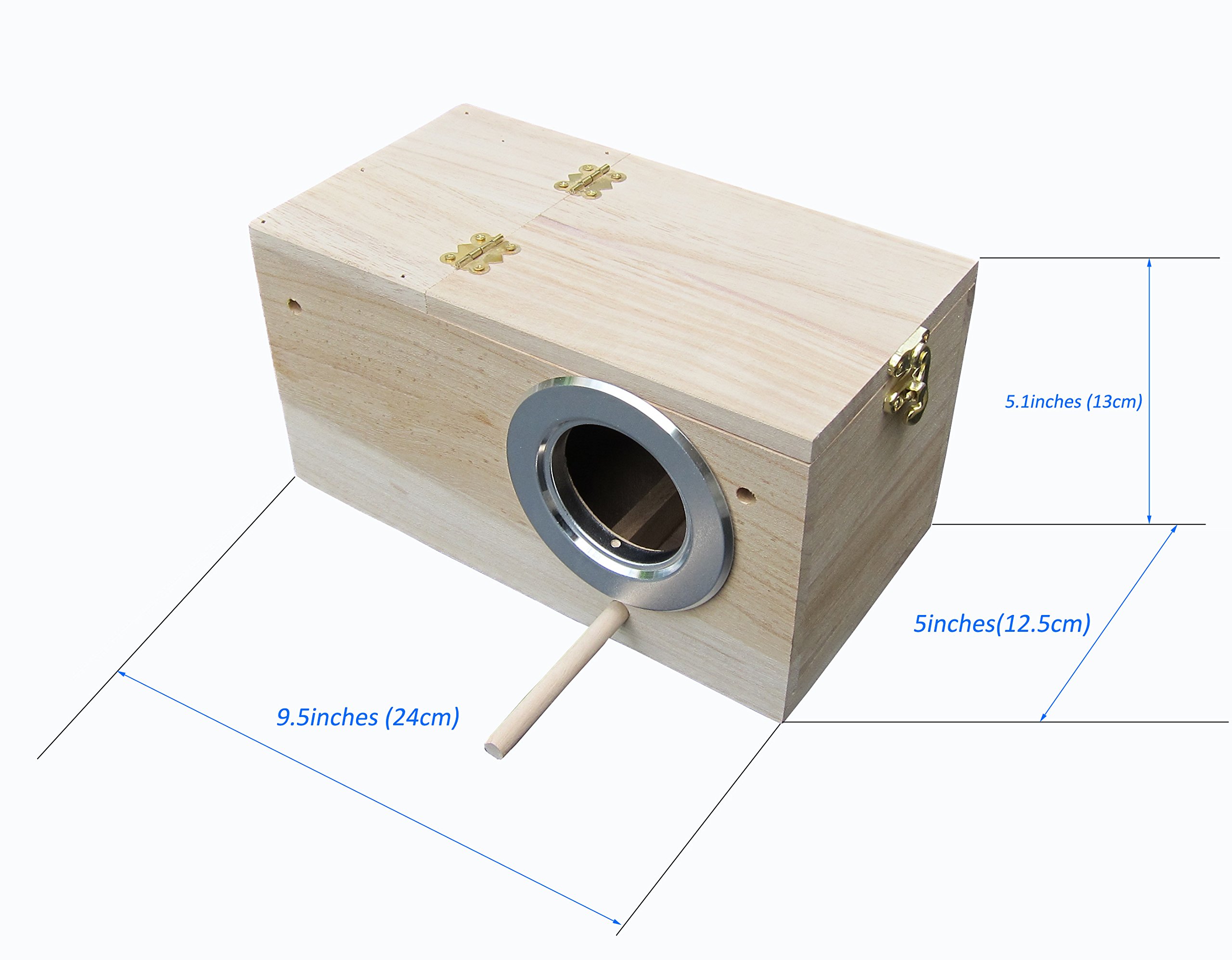 Premium Parakeet Nest Box - Budgie Breeding House for Lovebirds & Parrotlets | Safe Wooden Mating Box with Ventilation | Perfect for Bird Breeding, Nesting & Pet Bird Care (Model 848102)