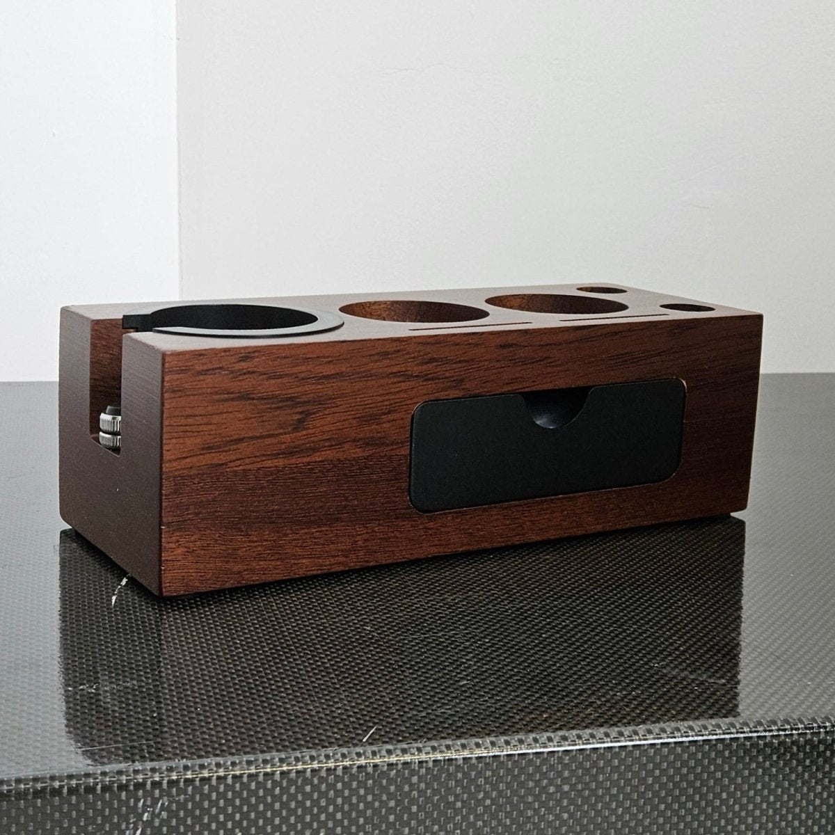 Premium Wooden Espresso Tamping Stand - Barista-Grade Coffee Accessory for Home & Professional Use - Perfect for Espresso Machines, Coffee Shops & Gifts