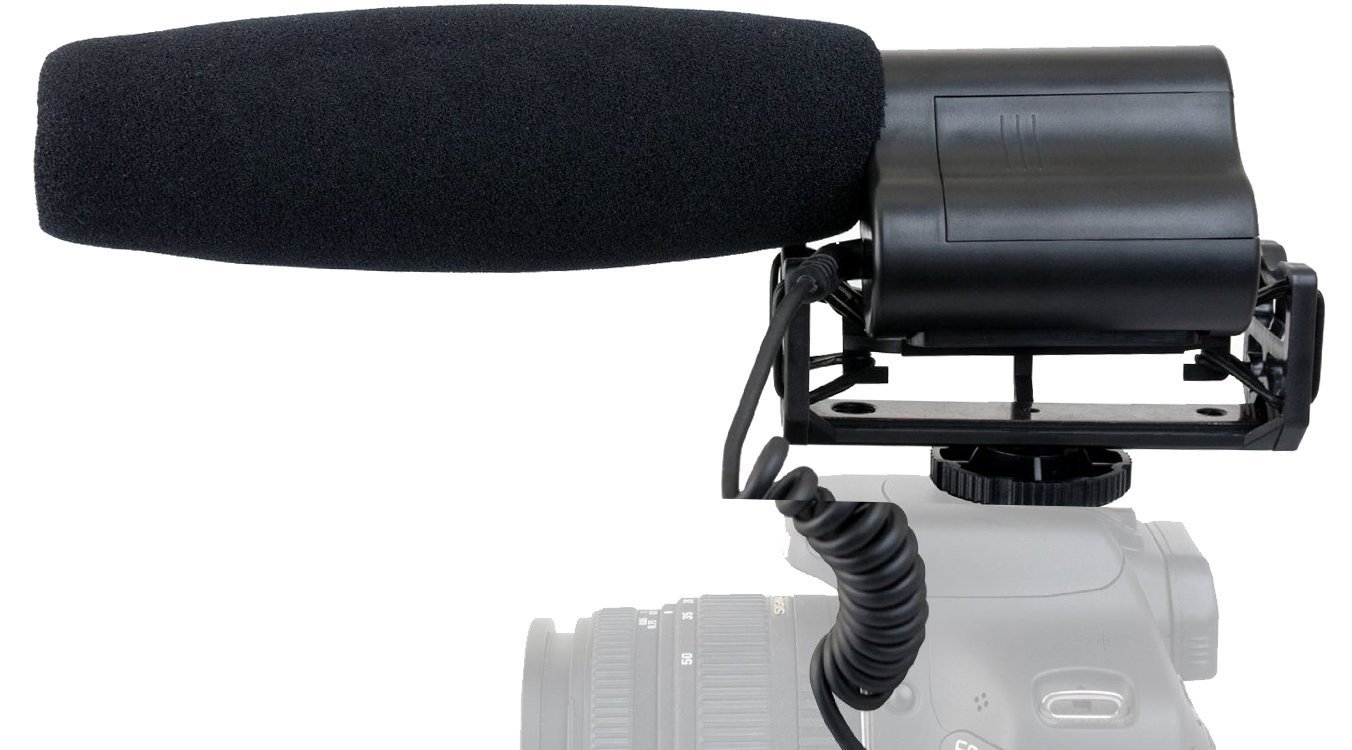 Professional High Sensitivity Stereo/Shotgun Microphone with Foam Windscreen & Dead Cat Muff for Fujifilm X-T1 - Perfect for Vlogging, Interviews, and Outdoor Recording