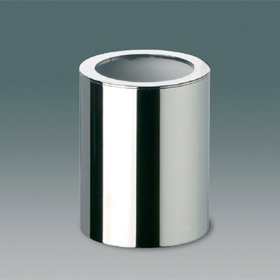 Polished Nickel Round Brass Toothbrush Holder - Elegant Bathroom Organizer for Countertop or Wall Mount Storage