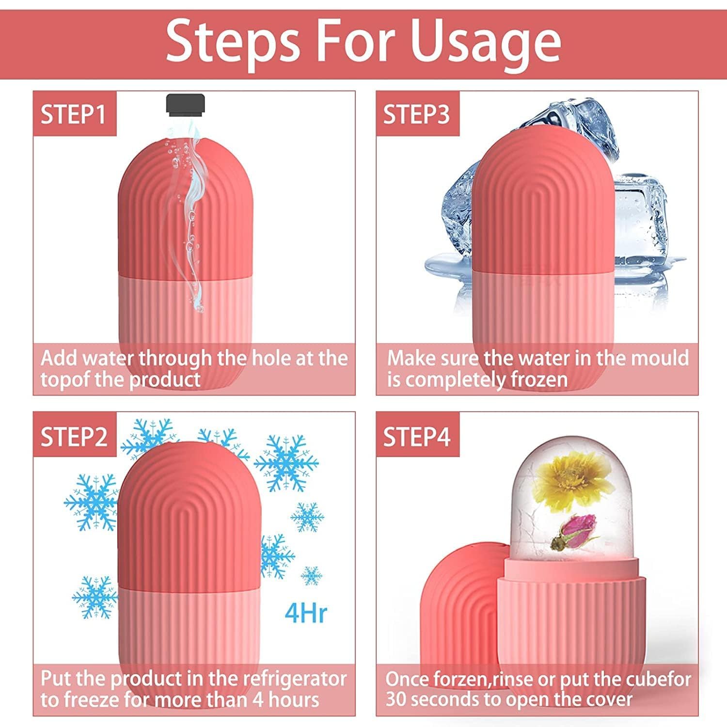 RIMPAL FASHION Ice Face Roller Massager - Cooling Facial Massage Tool for Puffy Eyes, Skin Care & Migraine Relief - Reusable Silicone Ice Roller for Home Spa & Beauty Routine (Multicolor)