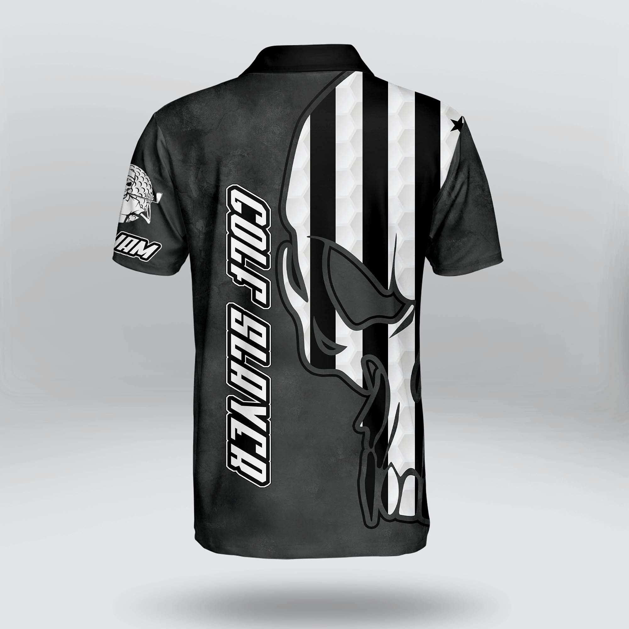 Men's 3D Skull Print Golf Polo Shirt - Dry Fit, Lightweight Short Sleeve Performance Shirt for Golf Tournaments & Club Wear - Perfect for Summer Golfing & Casual Outdoor Activities