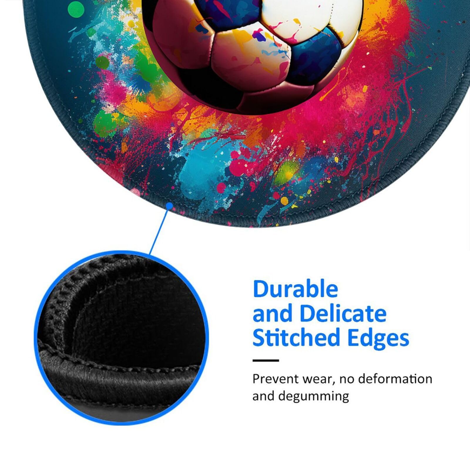 Vibrant Football Print Mouse Pad - Waterproof, Non-Slip Rubber Base Gaming Mousepad for PC & Laptop - Perfect for Office, Home & Gaming Setup
