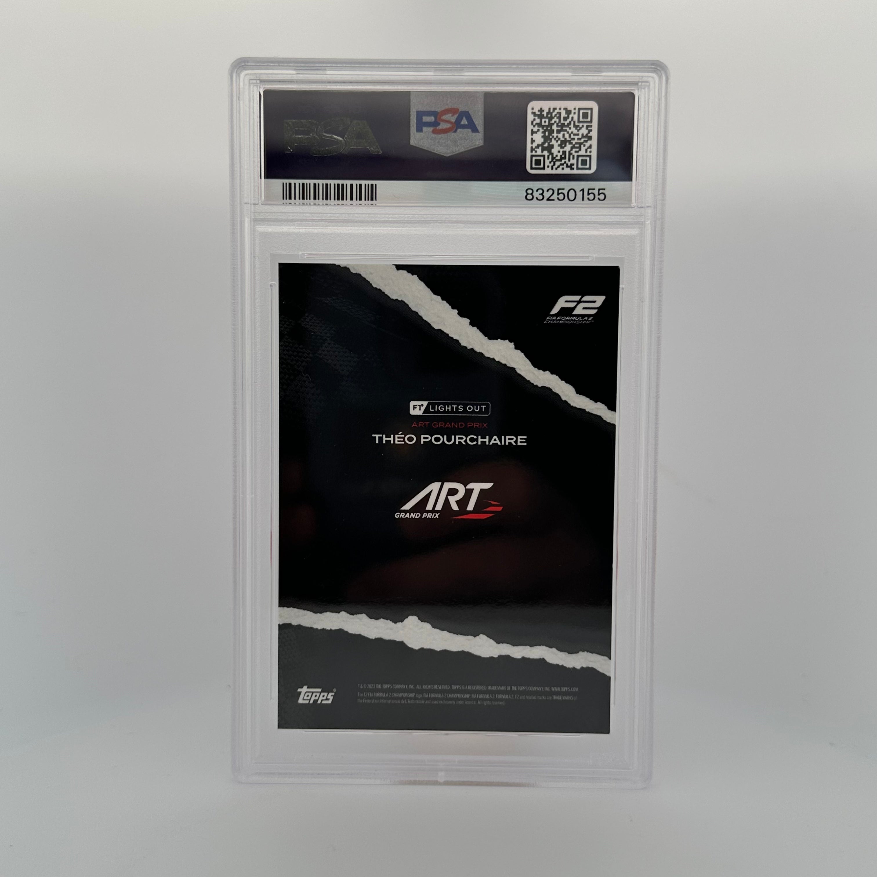 PSA 8 Graded 1/5 Theo Pourchaire F2 Rainbow Racing Card - Collectible Motorsport Memorabilia for Fans & Investors | Perfect for Display, Trading, and Portfolio Diversification