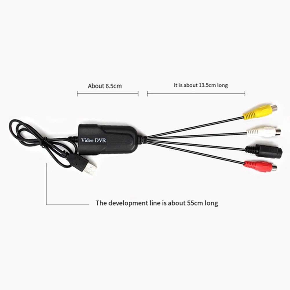 Evliery CVBS to USB 2.0 Video Capture Card - Analog to Digital Converter for Computer, DVD, Camcorder | Perfect for Live Streaming, Video Recording & Game Capture
