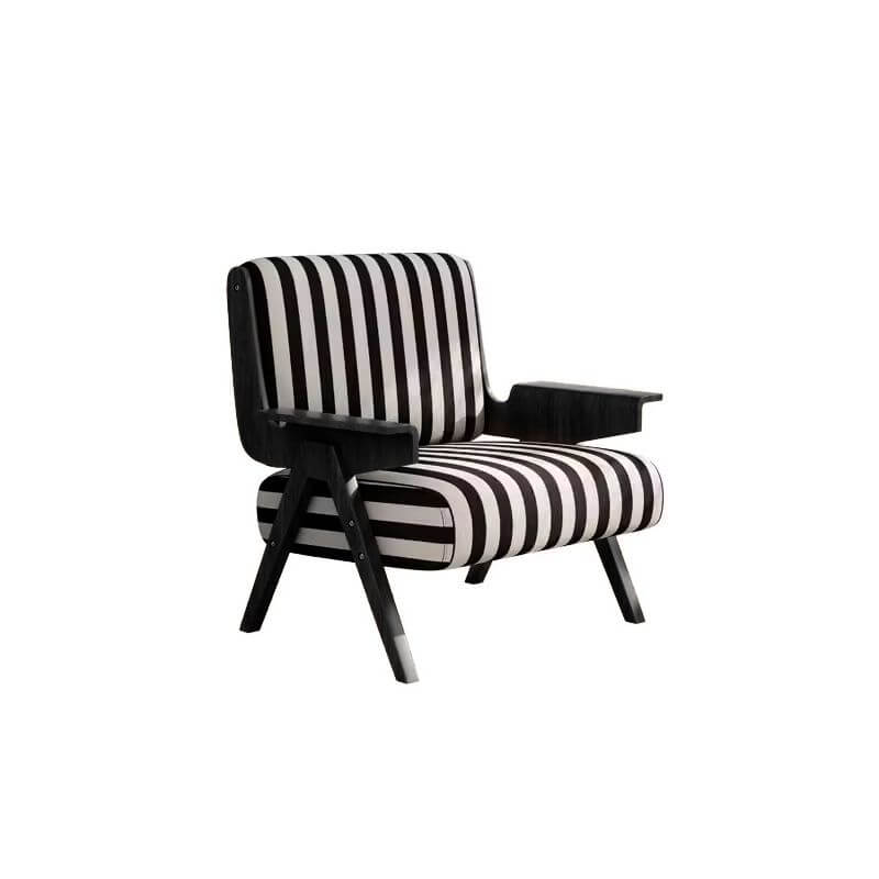 Modern Abstract Striped Solid Color Black Olive Green Armchair with Fixed Back and Arms - Stylish Living Room Chair for Home Office Lounge Reading Nook