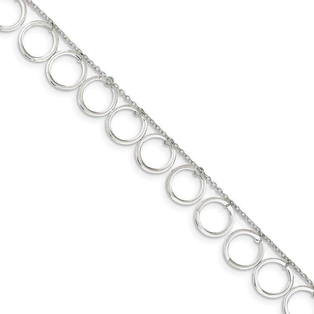 925 Sterling Silver Dangle Circle Anklet Bracelet for Women | Elegant Boho Ankle Chain Jewelry Gift for Her | Perfect for Beach, Summer & Festival Outfits