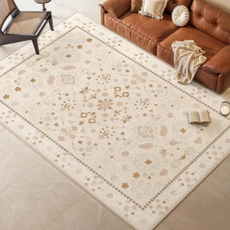 Briella Antibacterial Velvet All-Season Persian Waterproof Area Rug - Soft Non-Slip Living Room Carpet for Bedroom, Nursery & Home Decor