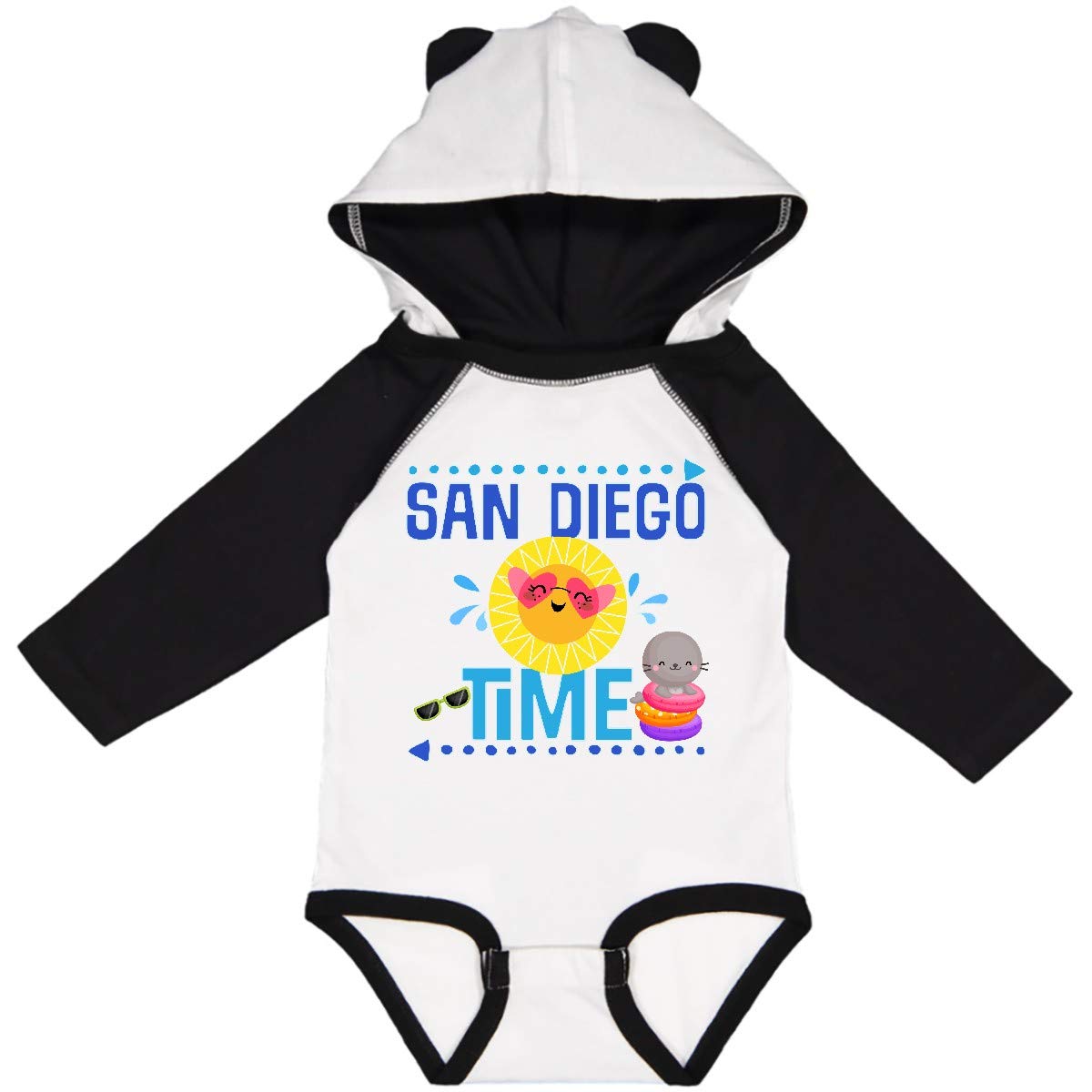 Inktastic San Diego Vacation Cute Beach Long Sleeve Baby Bodysuit - Perfect for Beach Trips, Family Photos & Casual Outings