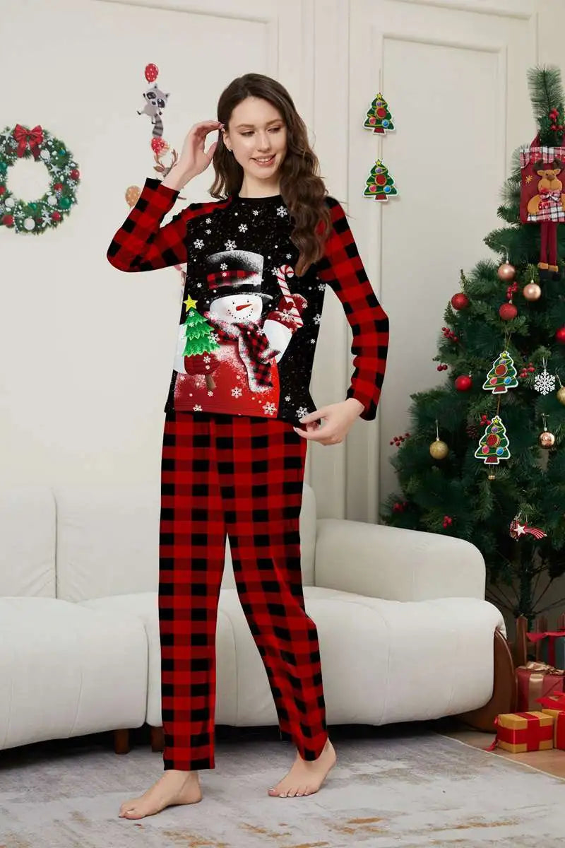 Snowman Christmas Matching Family Pajamas Set - Cozy Holiday PJS for Family Photos & Festive Gatherings