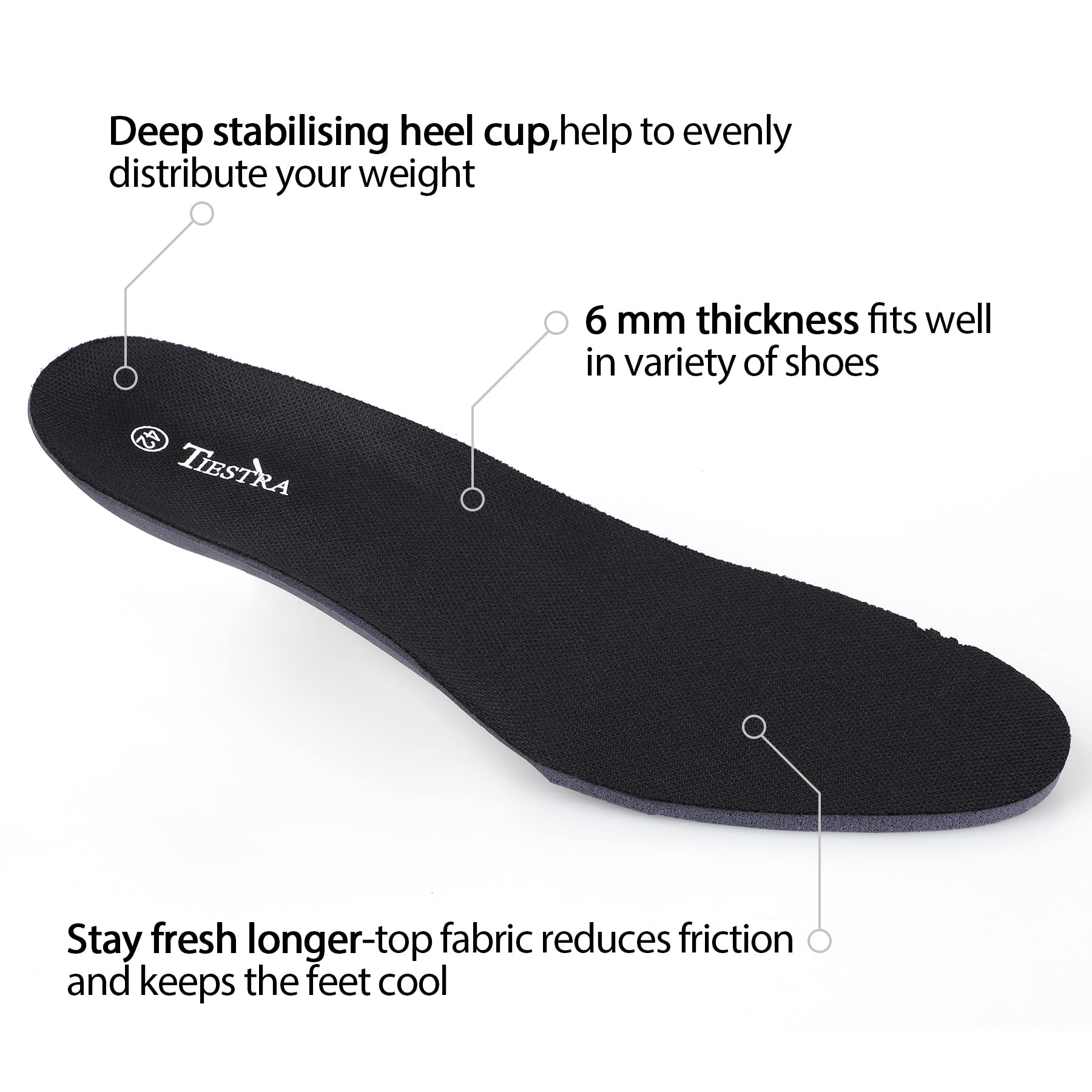 **Men's Memory Foam Shoe Insoles - Shock Absorption & Cushioning for Work Boots & Running Shoes - Comfort Inserts for Foot Relief - Black 44EU/US11 - Perfect for All-Day Wear, Standing Jobs & Active Lifestyles**