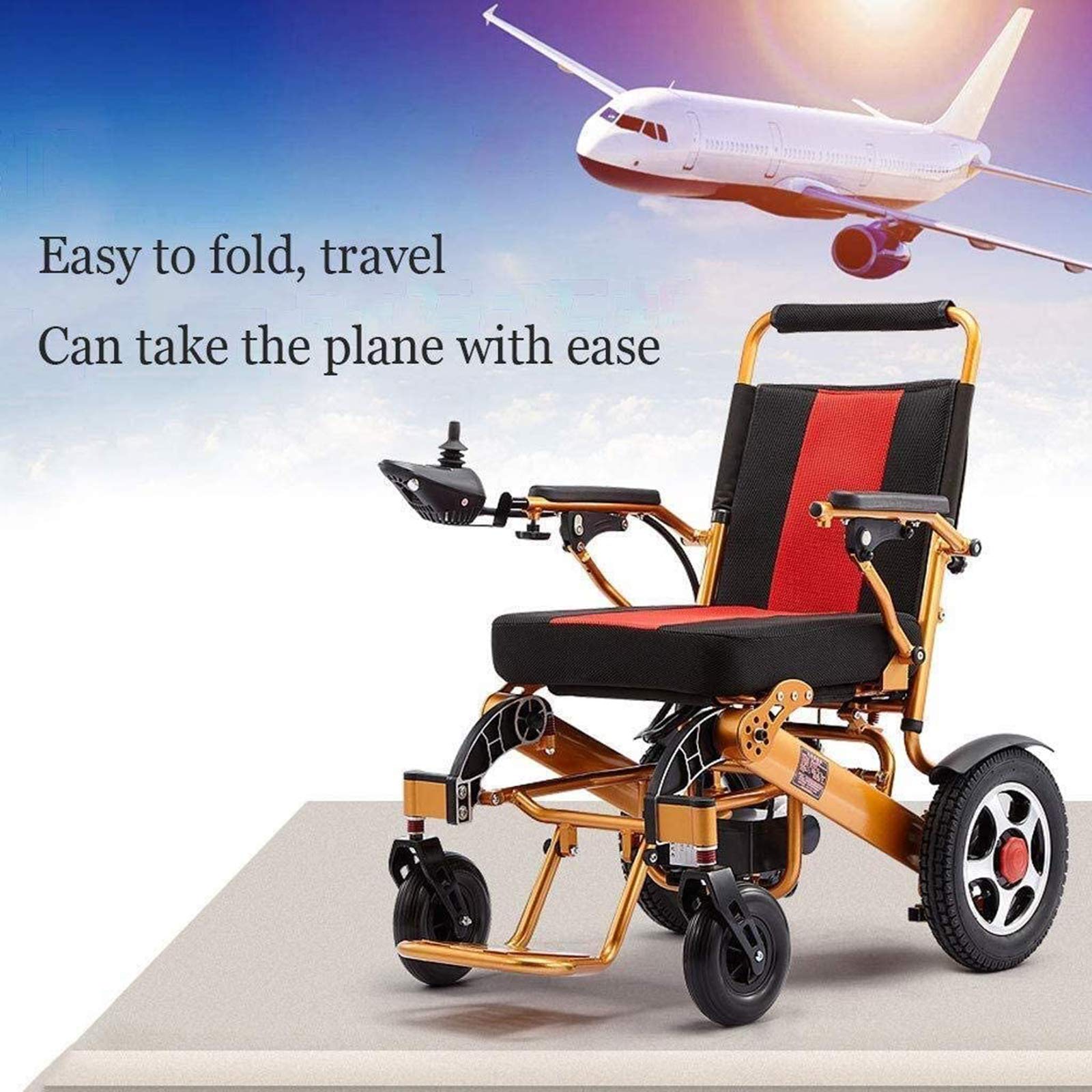 Folding Electric Wheelchair - All-Terrain Lightweight Motorized Scooter with 12A Aluminum Lithium Battery (15 km Range) - Ideal for Indoor/Outdoor Mobility, Travel & Daily Commute