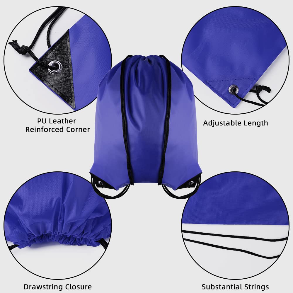 GoodtoU Nylon Drawstring Backpack - Lightweight Sports Cinch Bag for Gym, Travel & School - Bulk Pack of Durable Draw String Bags