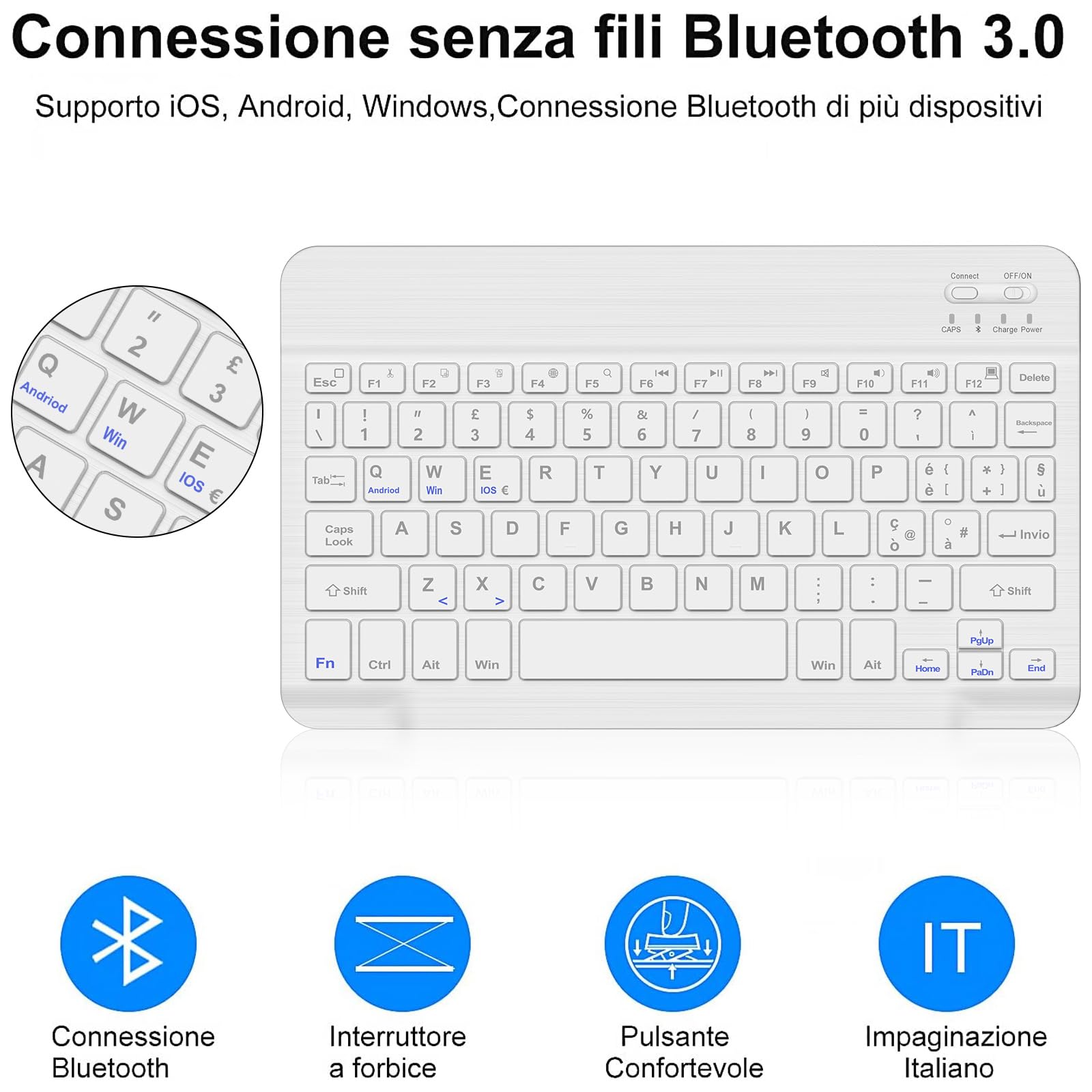 KVAGO Italian Keyboard Case for iPad 10.2