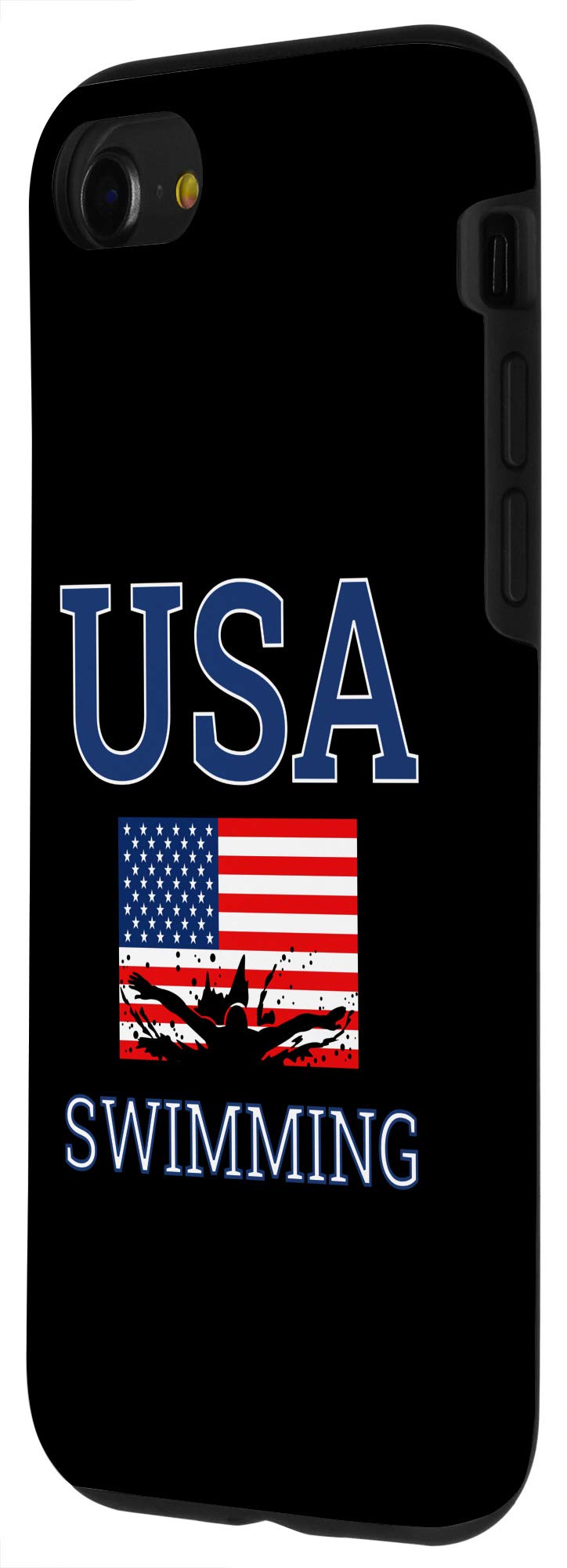 iPhone SE (2020) / 7 / 8 Butterfly Stroke American Swimmer Swimming Athlete USA Flag Case - Durable Protective Phone Cover for Swimming Enthusiasts & Patriotic Supporters