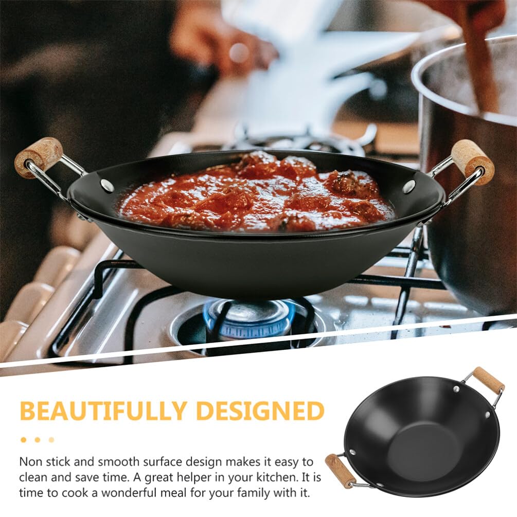 Premium Stainless Steel Griddle Pan Set - 2-Piece Large Wok Pan with Lid, Cast Iron Wok & Non-Stick Skillet for Stir Fry, Sautéing & Asian Cooking | Perfect for Home Chefs & Commercial Kitchens