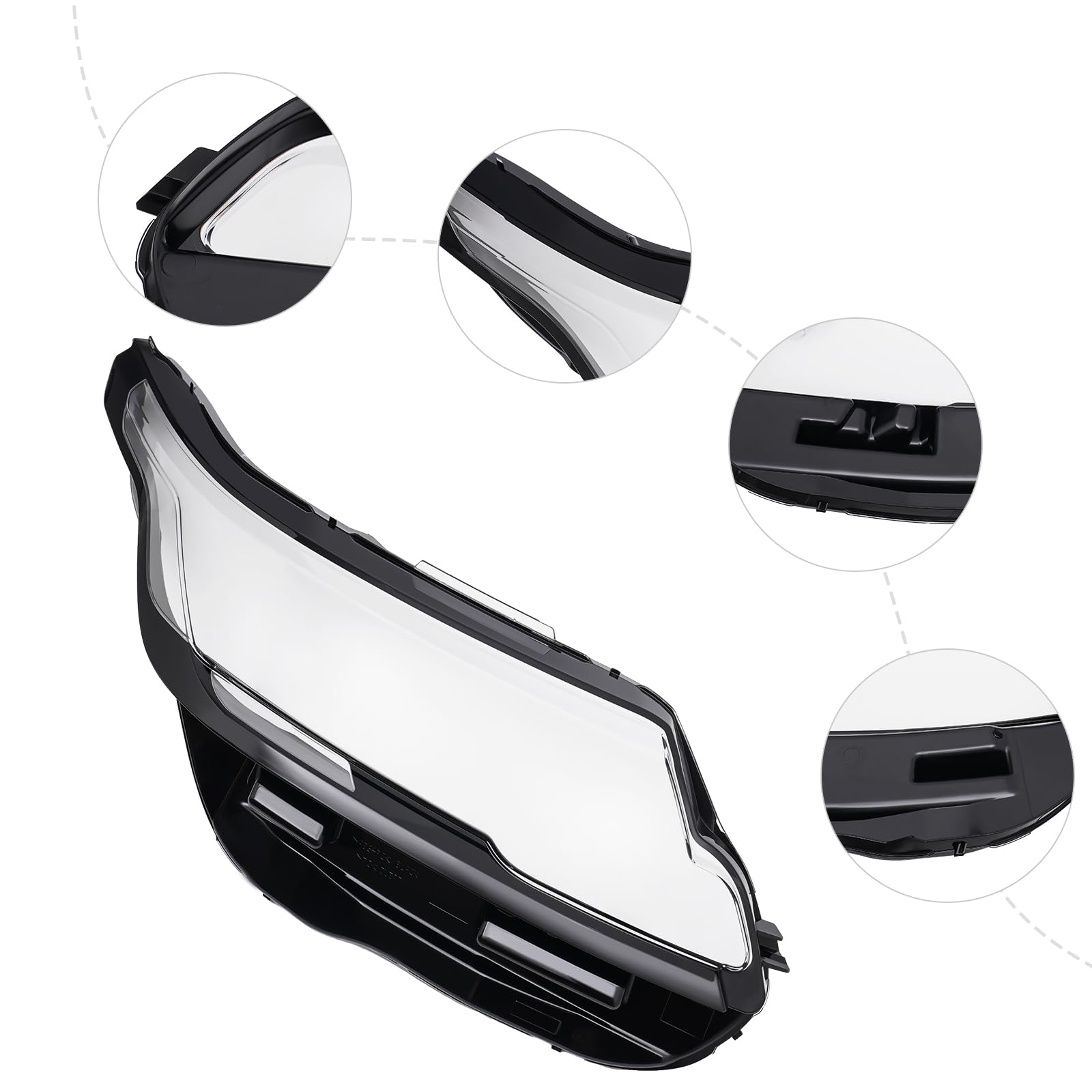 2017-2024 Range Rover Velar Passenger Side (RH) Headlight Lens Cover - Durable Headlamp Protection Guard for Off-Road & Daily Driving