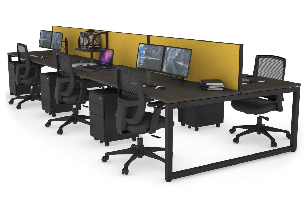 Quadro Loop Legs 6-Person Office Workstation - 1400L x 800W with Cable Management - Perfect for Open Office Layouts & Collaborative Workspaces