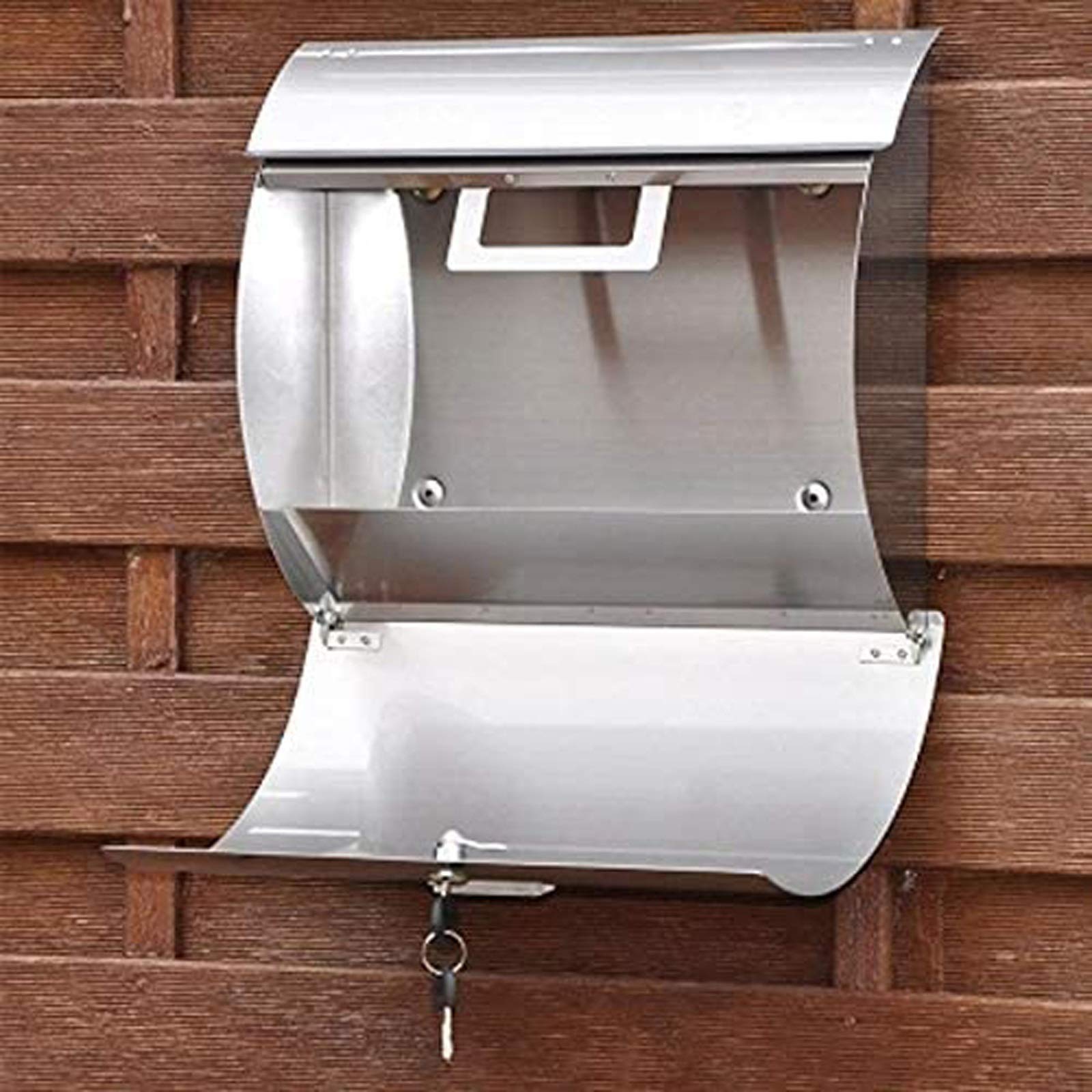 European Style Villa Outdoor Wall-Mounted Rainproof Lockable Mailbox - 304 Stainless Steel Weatherproof Letter Box with Thickened Design for Home, Garden & Office Security