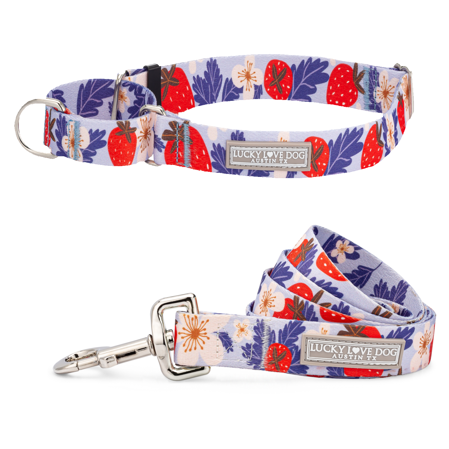 Sweet Berry Martingale Dog Collar - Adjustable Nylon Pet Collar for Small & Medium Dogs - Perfect for Training, Walks & Outdoor Adventures