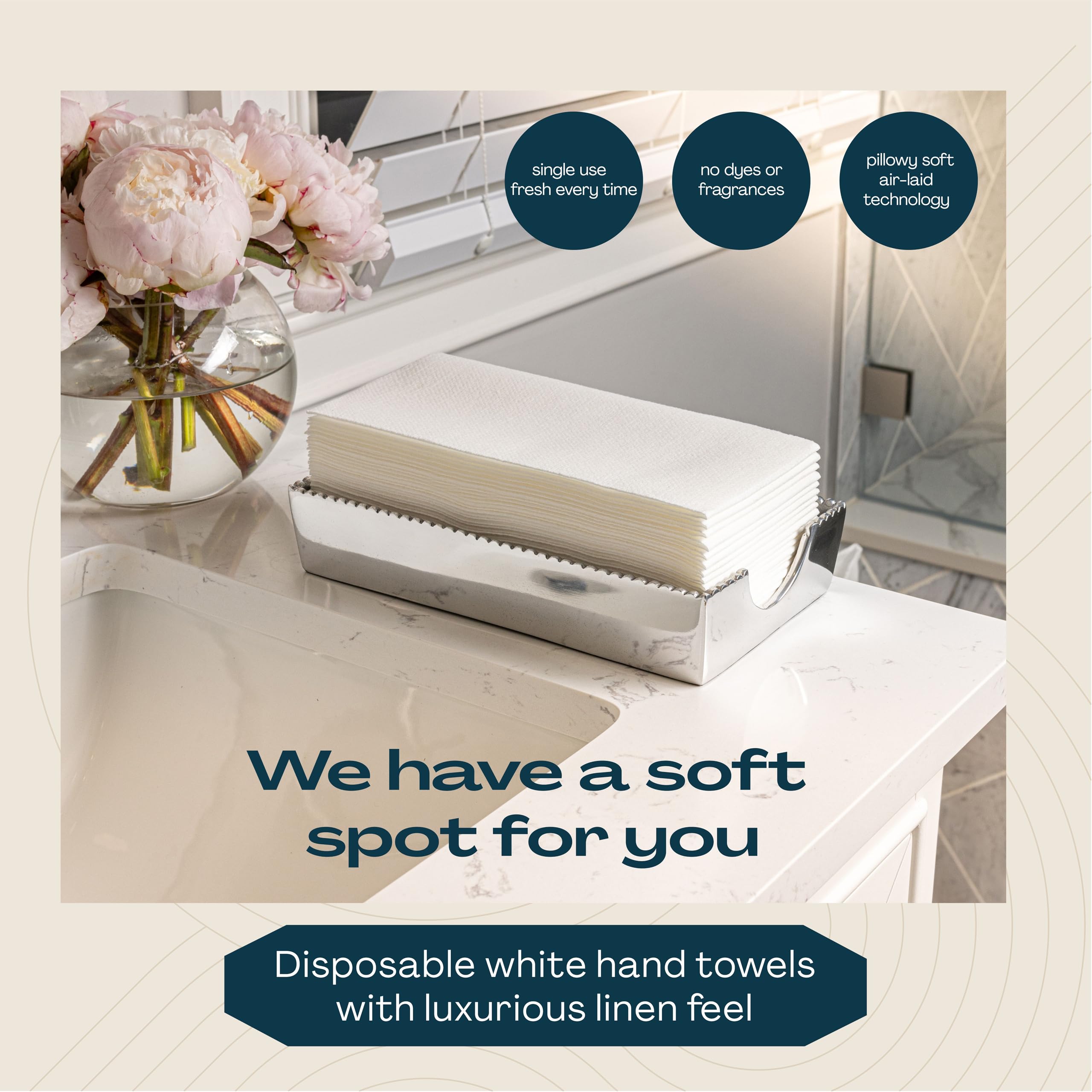 1000-Pack Premium Disposable Guest Towels - Soft Cloth-Like Paper Napkins for Kitchen, Bathroom, Party, Wedding & Events | Highly Absorbent & Eco-Friendly | Perfect for Restaurants, Hotels & Home Use