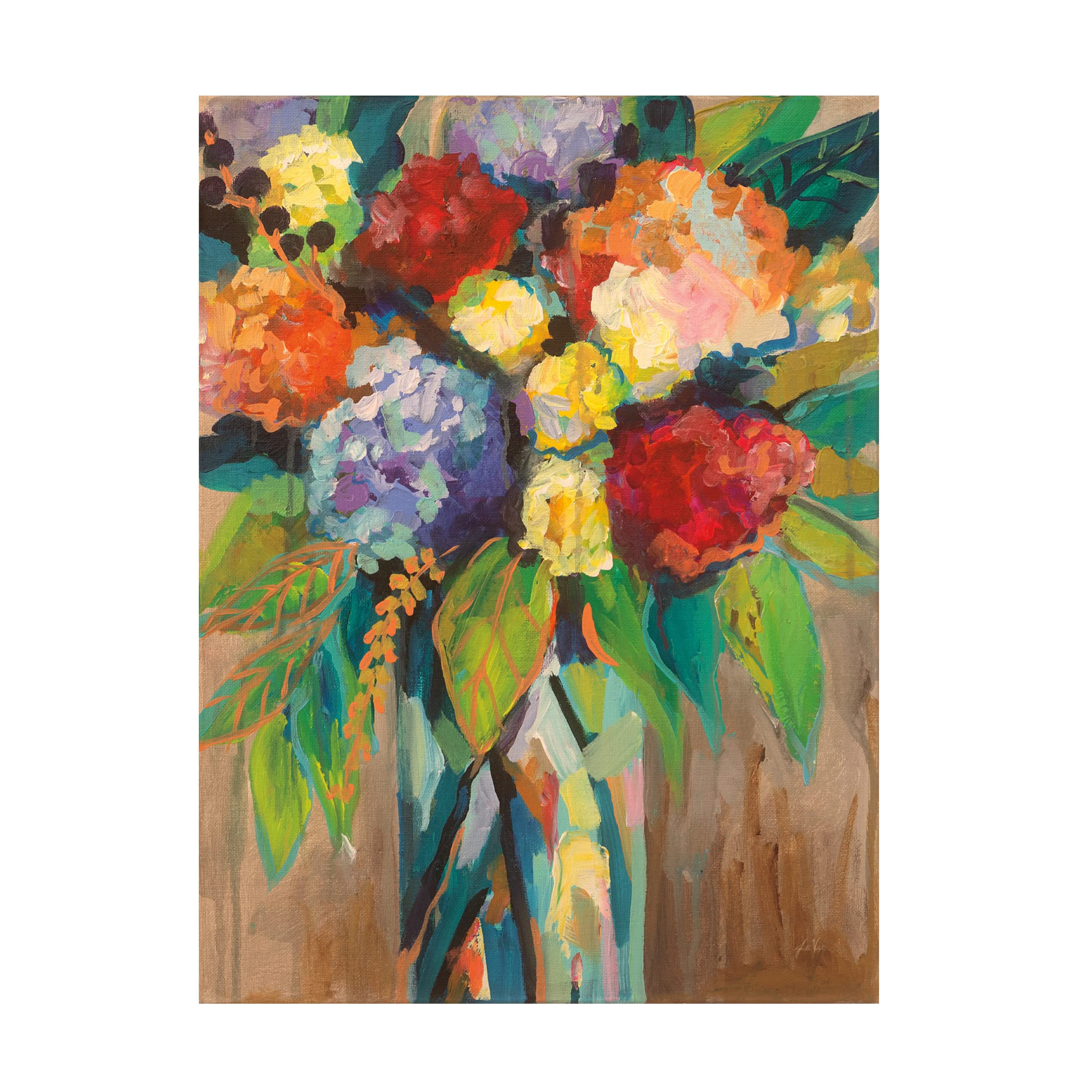 Trademark Fine Art 'Colorful' Abstract Canvas Painting by Jeanette Vertentes - Modern Wall Art for Living Room, Bedroom & Office Decor