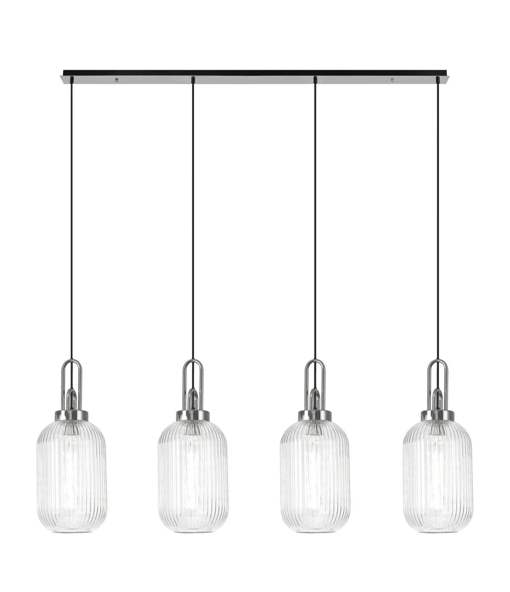 Cadiz 4Lt Linear Pendant Light Fixture - Modern Brushed Nickel/Matte Black/Bronze Finish - Perfect for Kitchen Island, Dining Room & Office Lighting
