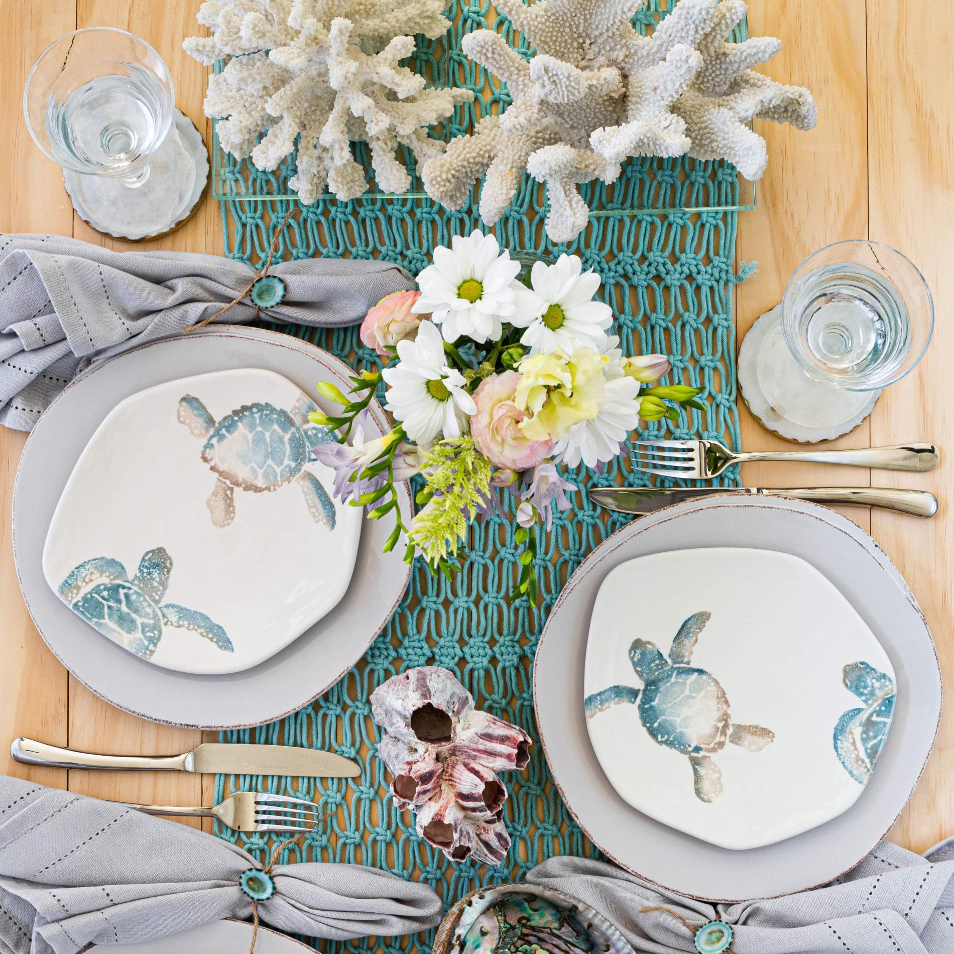 Vietri Tartaruga Assorted Salad Plates - Set of 4, 8