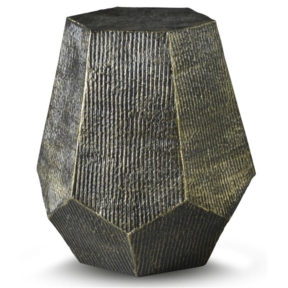 Hexagon Metal End Table Set of 2 - Brass Square Side Table for Living Room, Bedroom & Office - Modern Coffee Table with Sturdy Steel Frame for Home Decor