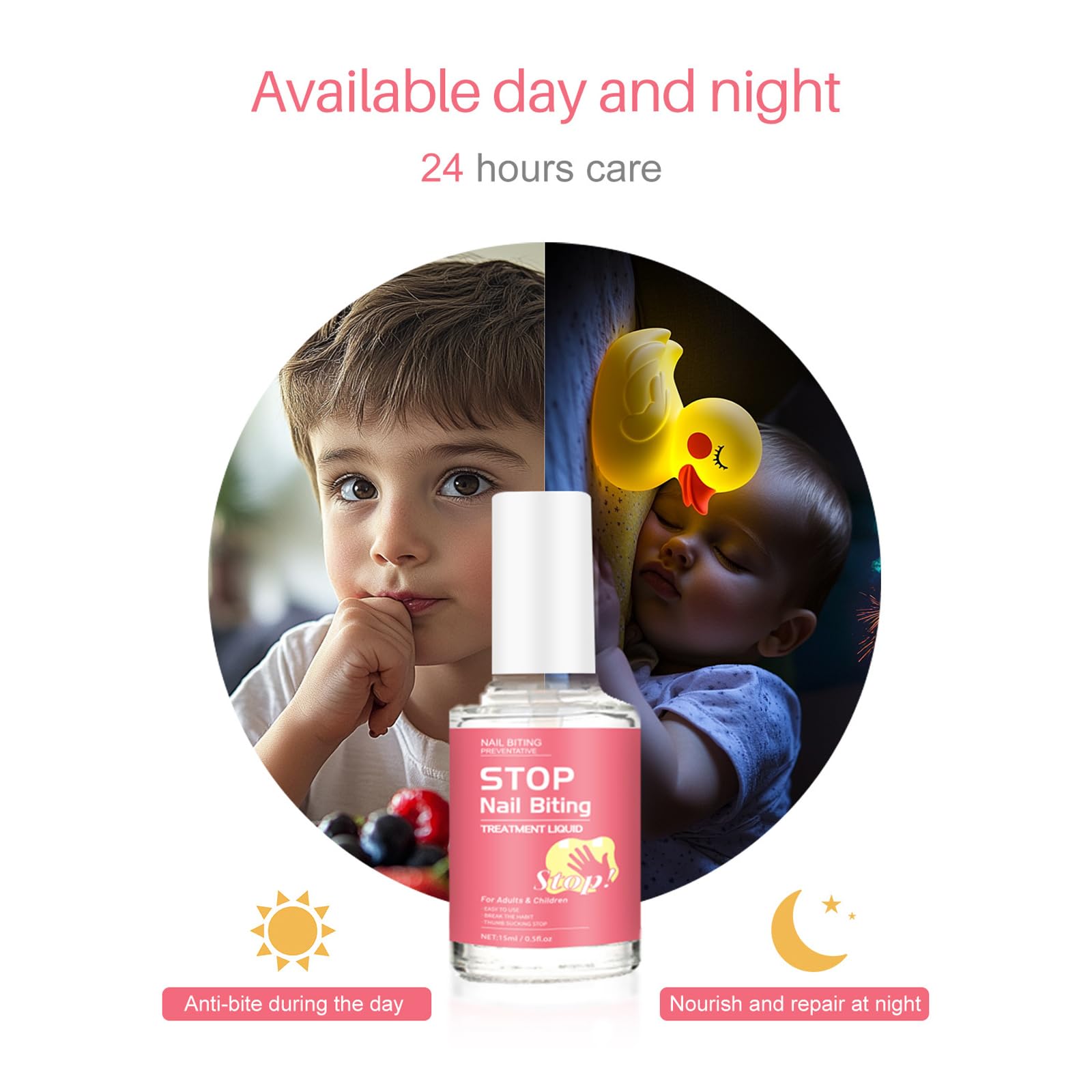 No Bite Nail Polish - 15ml Anti Nail Biting Treatment for Adults - Stop Thumb Sucking & Nail Biting Habit - Safe & Effective Nail Care Solution - Day & Night Use for Healthy Nails - Perfect for Office, Travel & Home Use