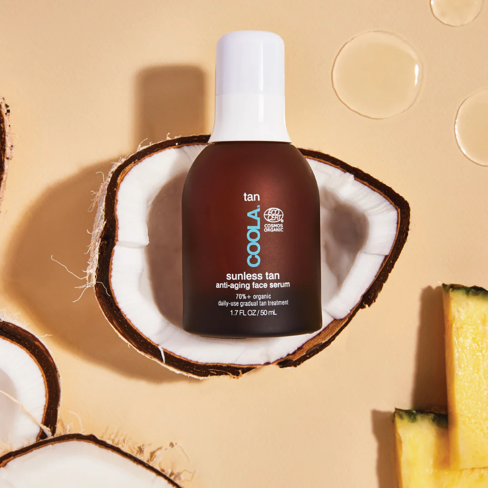 COOLA Organic Sunless Tan Anti-Aging Face Serum with Hyaluronic Acid & Vitamin E - Natural Glow for Face & Neck - Perfect for Daily Skincare & Sun-Kissed Look