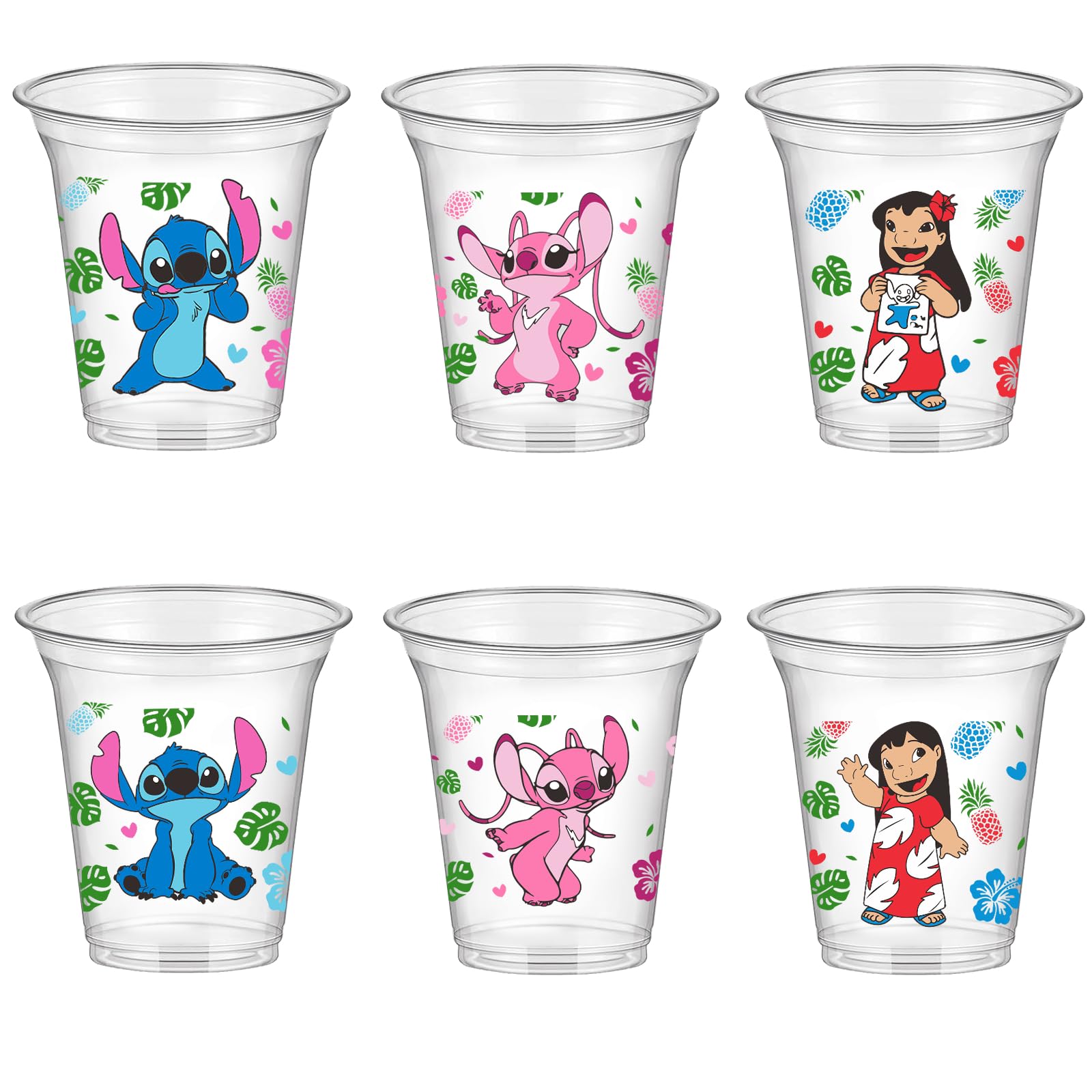 60Pcs Stitch Party Favors - 12oz Reusable Plastic Cups with Stitch Design | Cartoon Party Supplies, Drinking Cups for Kids Birthday, Baby Shower & Themed Decorations | Perfect for Disney Lilo & Stitch Parties, Poolside Drinks & Summer Celebrations
