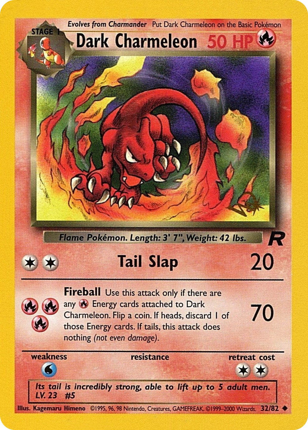 Dark Charmeleon Pokemon Card [W Stamped] PR 32/82 - Rare Collectible Trading Card for Players & Investors
