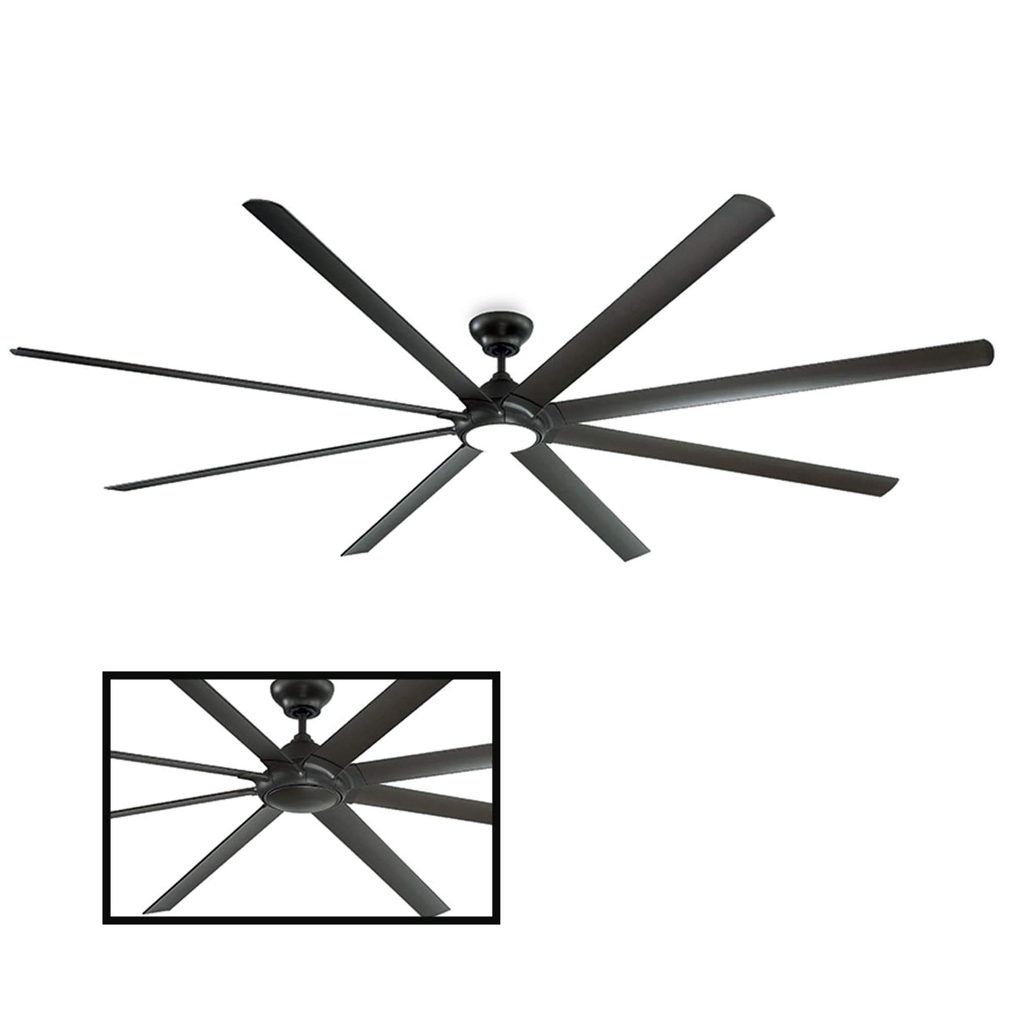 120in Hydra Smart 8-Blade Ceiling Fan with 3500K LED Light Kit, Bronze Finish, Wall Control, Alexa & Google Assistant Compatible, Ideal for Large Living Rooms and Outdoor Patios