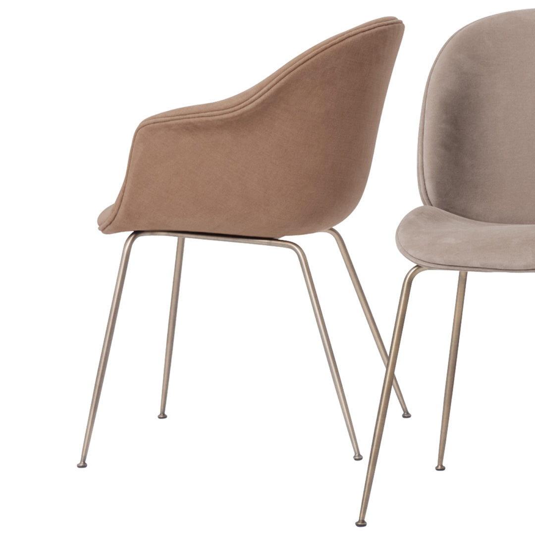 Bat Dining Chair with Conic Base - Fully Upholstered Modern Kitchen Chair for Dining Room, Restaurant & Cafe