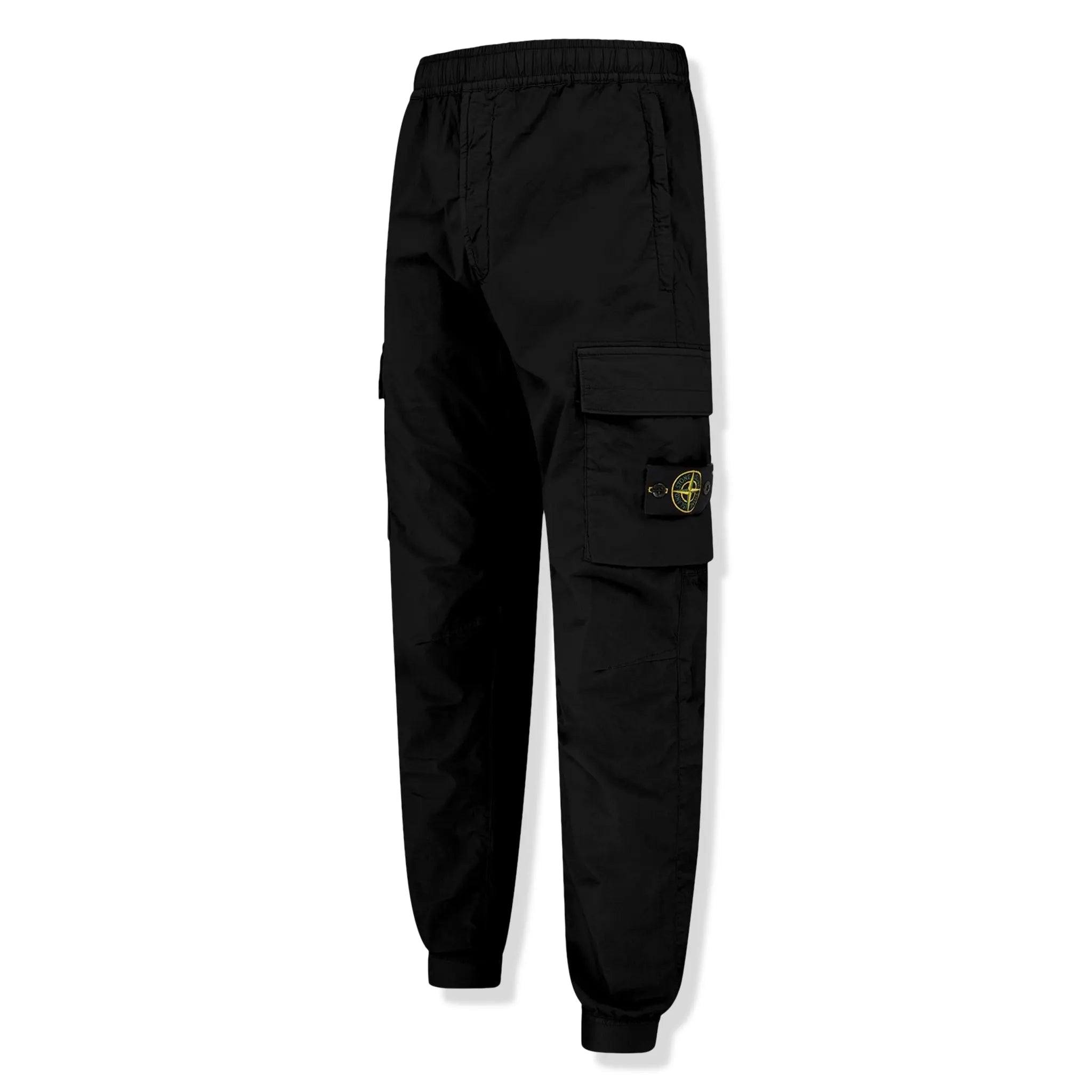 Stone Island Black Cargo Pants for Men - Military Style Tactical Pants with Multiple Pockets | Perfect for Outdoor Activities, Hiking, and Urban Streetwear Fashion