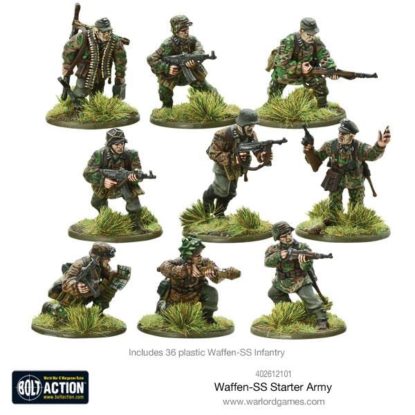 Warlord Games Bolt Action: Waffen SS Starter Army - WWII German Miniature Wargaming Set for Tabletop Battles & Historical Strategy Games