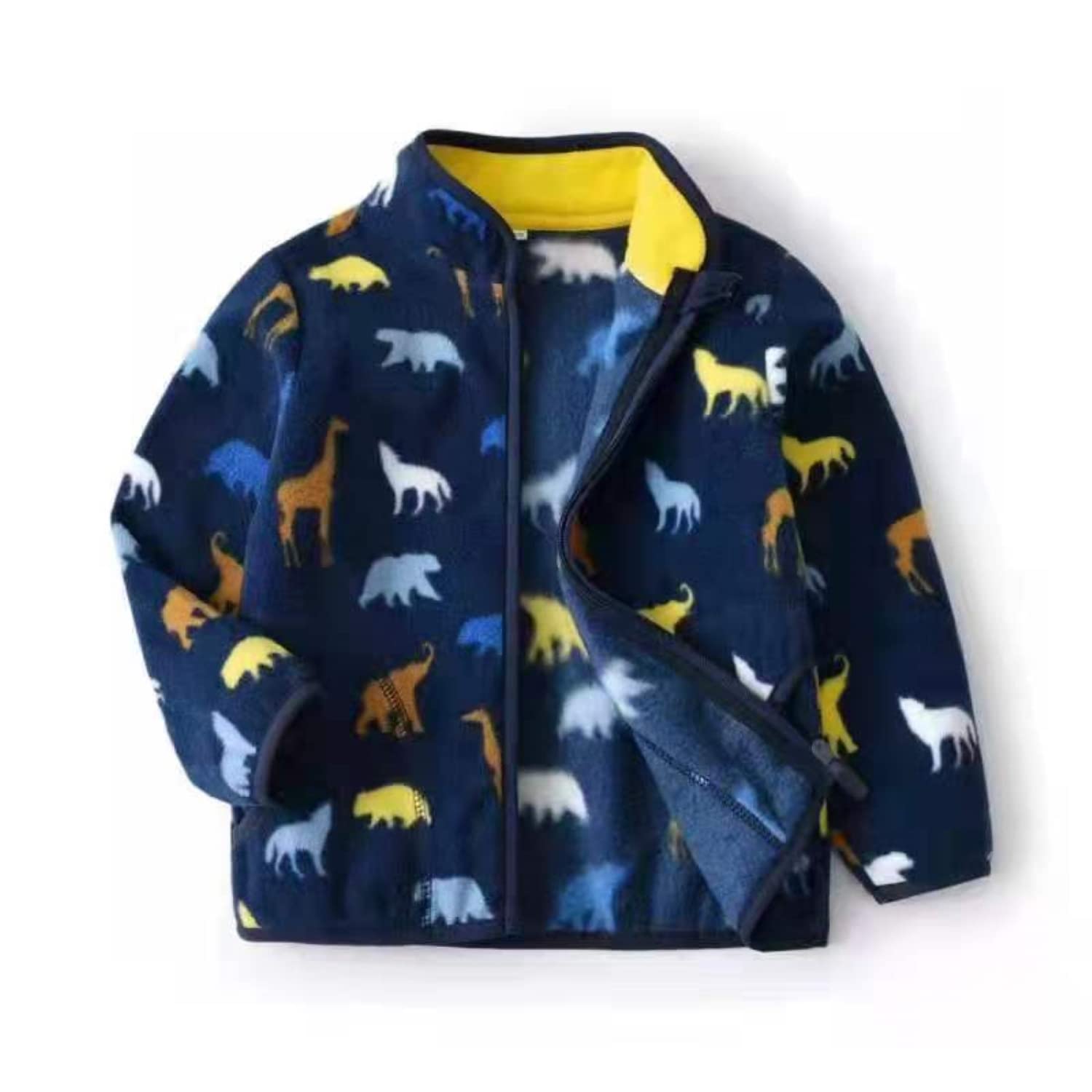 Boys' Fleece Jacket with Full Zipper - Soft Printed Outerwear for Toddlers - Perfect for Playdates, Preschool & Outdoor Adventures
