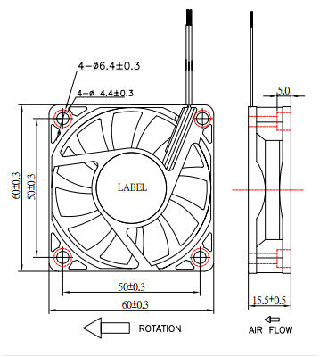Everflow 60x60x15mm Medium Speed PWM Dual Ball Bearing 12V DC Cooling Fan - R126015BM - Perfect for PC Cooling, Electronics, and DIY Projects