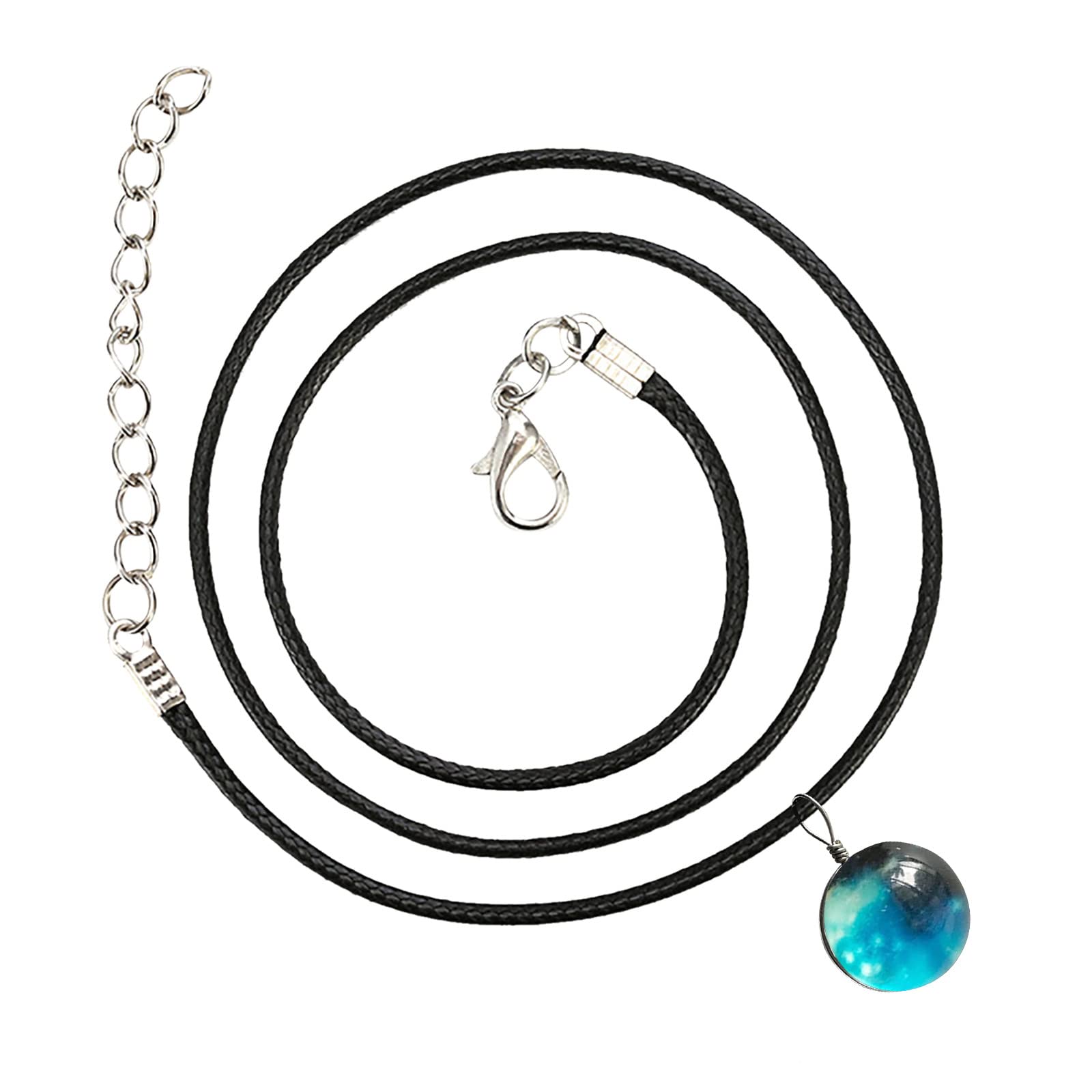 Cosmic Layered Choker Necklace with Planets Pendant - Adjustable Double-Sided Glass Pendant Necklace for Women & Girls - Perfect for Everyday Wear, Parties, and Gift Giving
