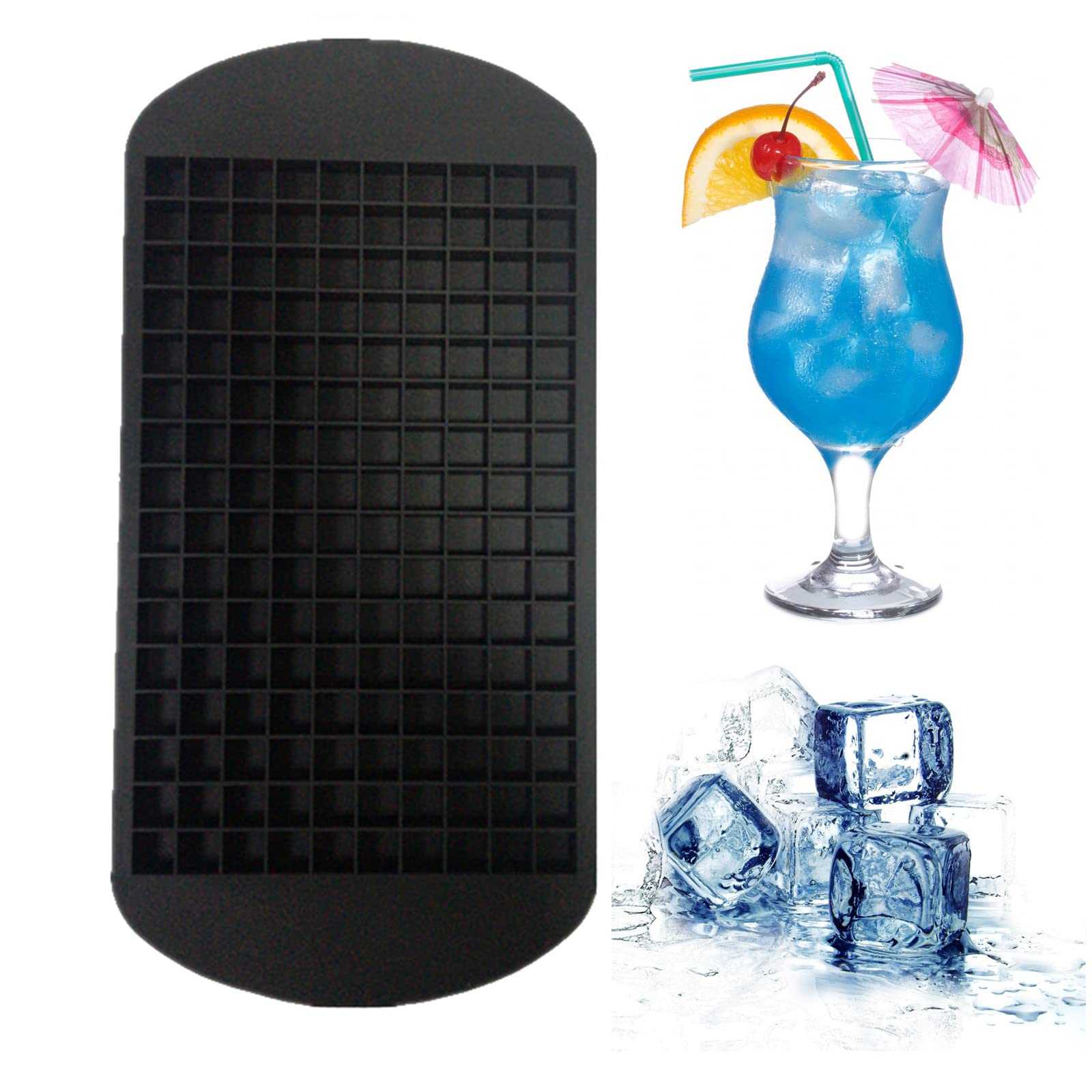 JCHHOME Silicone Mini Ice Cube Trays 2 Pack - 160 Small Crushed Ice Cube Molds for Cocktails, Whiskey & Baby Food | Flexible, Stackable & Easy Release Freezer Ice Trays | Perfect for Parties, Home Bars & Baby Meal Prep