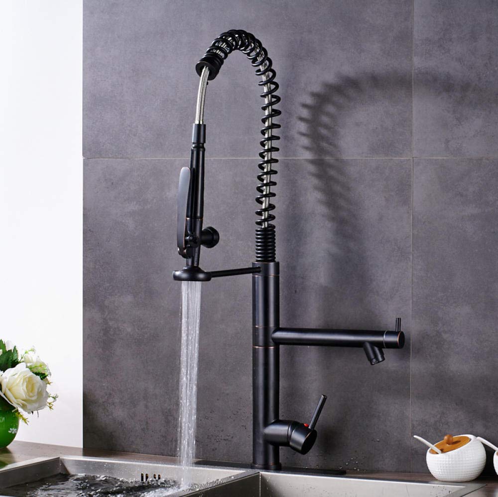 High-Pressure Pull Down Kitchen Faucet with Dual Spout - Hot & Cold Water Mixer, 360° Swivel Sprayer for Easy Cleaning - Perfect for Modern Kitchens, Dishwashing & Food Prep