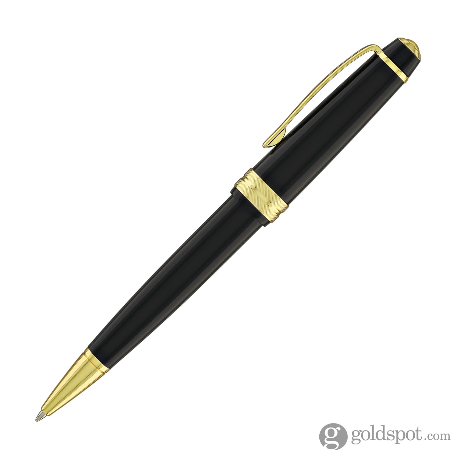 Premium Cross Bailey Light Ballpoint Pen - Glossy Black Resin with Gold Trim for Office, Business & Gift Giving