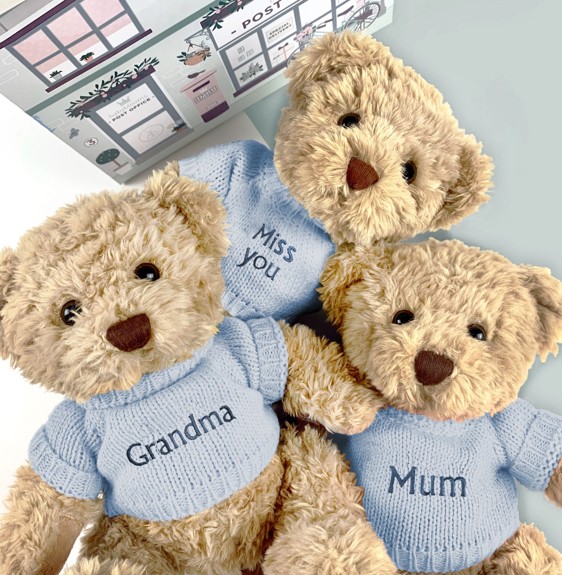 Send A Bear Hug - Soft Blue Plush Stuffed Animal Gift for Kids & Adults - Perfect for Birthdays, Valentine's Day & Comfort Gifts