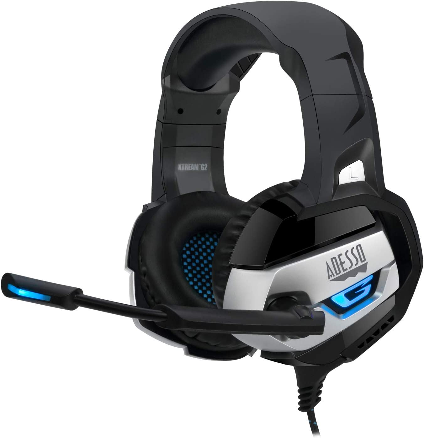 Adesso Xtream G2 USB Stereo Gaming Headset with Noise-Canceling Microphone - Over-Ear Headphones for PC, Mac, Laptop - Perfect for Online Gaming, Video Calls & Music Listening