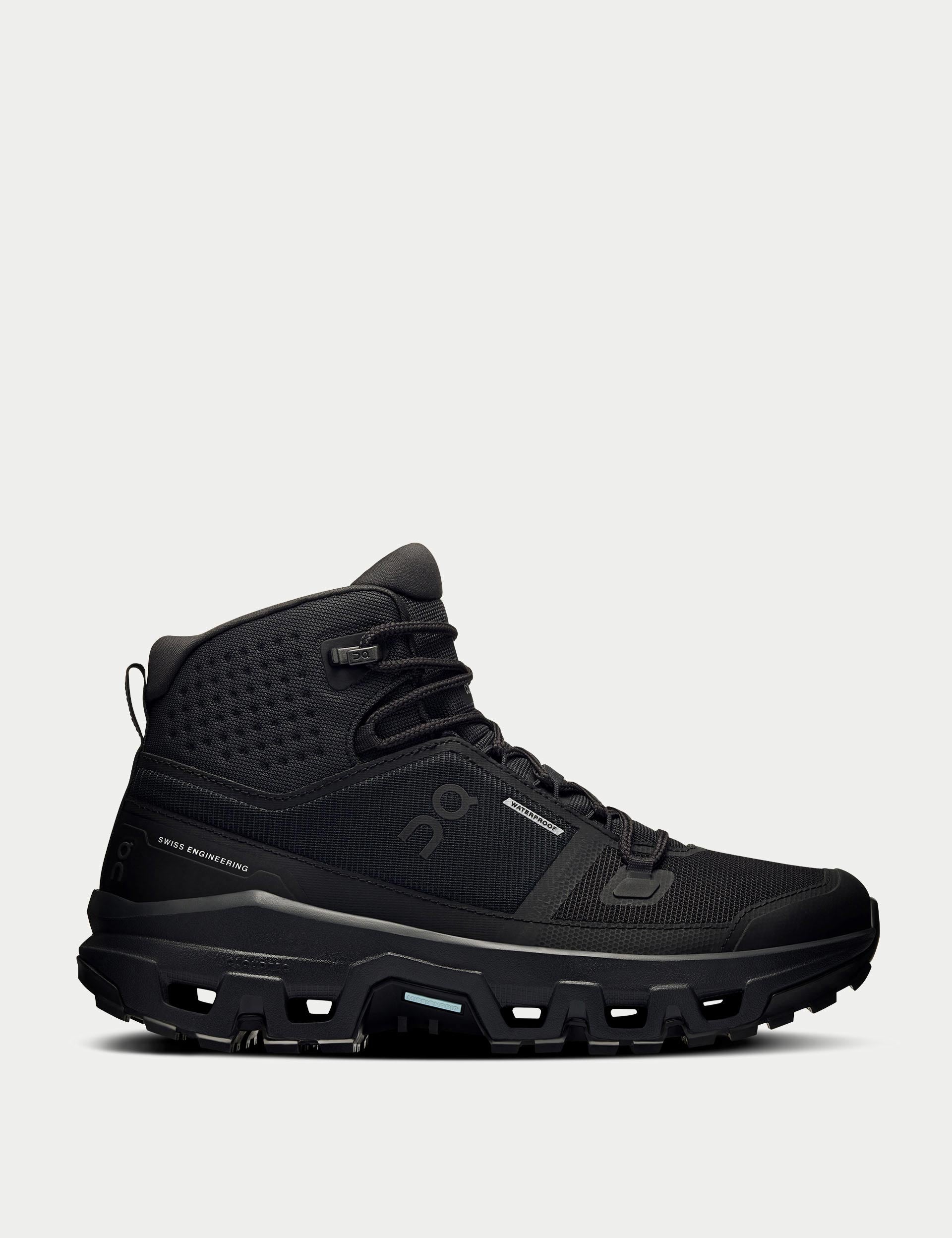 Cloudrock Mid WP Waterproof Hiking Boots for Men - Black | All-Terrain Outdoor Adventure & Winter Snow Trekking Shoes
